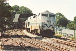 Inbound commuter makes its station stop
